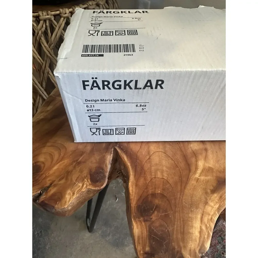 IKEA FARGKLAR Oven Serving Dish With Lid 5”(6.8 oz) Beige Set of 2 Never Used